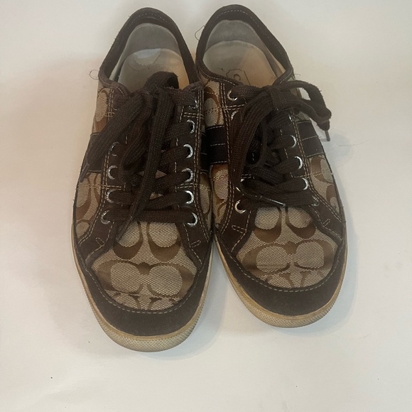 Coach Brad Logo Lace Up Sneakers Sz 8 Casual Shoes - Picture 3 of 9